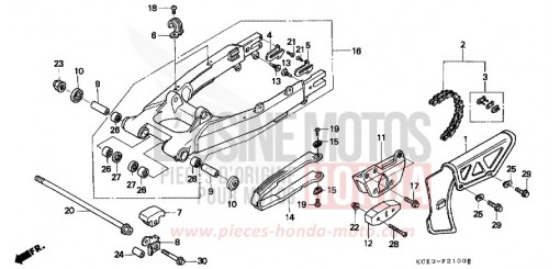 BRAS OSCILLANT/CARTER DE CHAINE XR250R2 de 2002